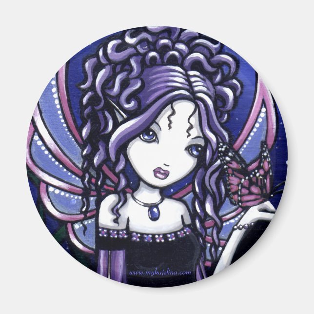 "Carina" Violet Butterfly Fairy Magnet (Vorne)