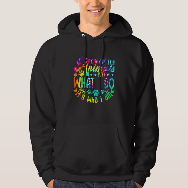 Caring For Animals Isn't What I Do Adopted Cat Dog Hoodie (Vorderseite)