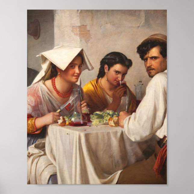 Carl Bloch in einer römischen Osteria Poster (Vorne)