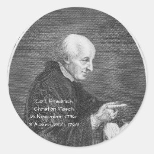 Carl Friedrich Christlich Fasch 1769 Runder Aufkleber