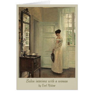 Carl Holsøe Salon interieur avec femme CC0573