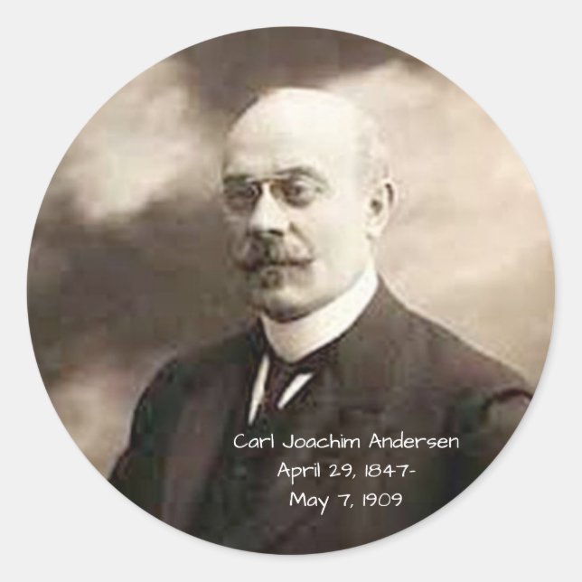 Carl Joachim Anderson Runder Aufkleber (Vorderseite)