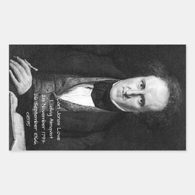 Carl Jonas Liebe Ludvig Almqvist c1835 Rechteckiger Aufkleber (Vorderseite)