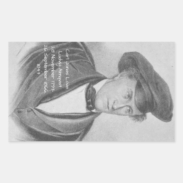Carl Jonas Liebe Ludvig Almqvist Rechteckiger Aufkleber (Vorderseite)