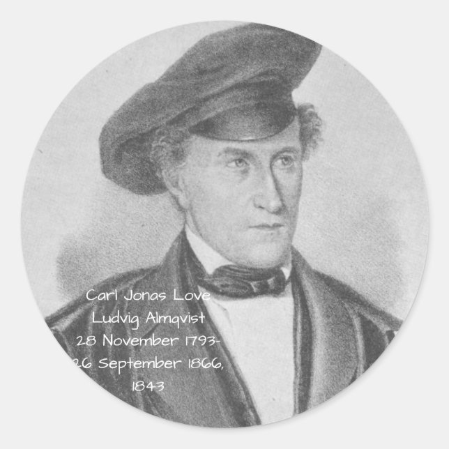 Carl Jonas Liebe Ludvig Almqvist Runder Aufkleber (Vorderseite)