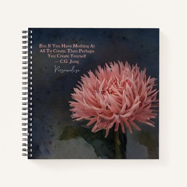 Carl Jung Creative Quote Niedlich Pink Blume Journ Notizbuch (Vorderseite)
