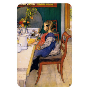 Carl Larsson A Late Riser's Miserable Breakfast Magnet