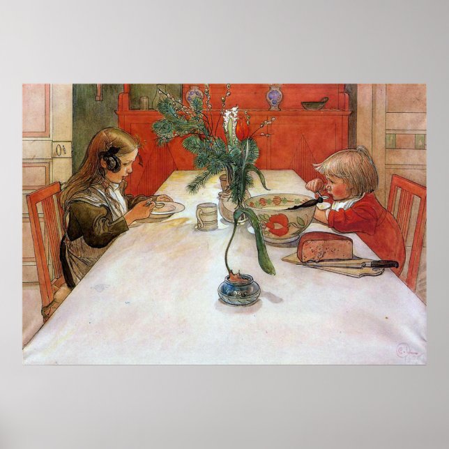 Carl Larsson Abend Meal Poster Kunstdruckerei (Vorne)