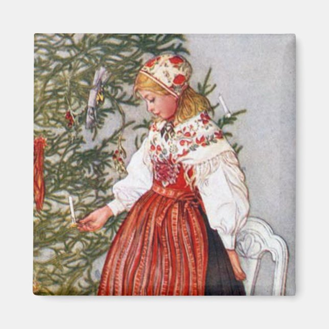 Carl Larsson Arbre de Noël Aimant frigo (Devant)