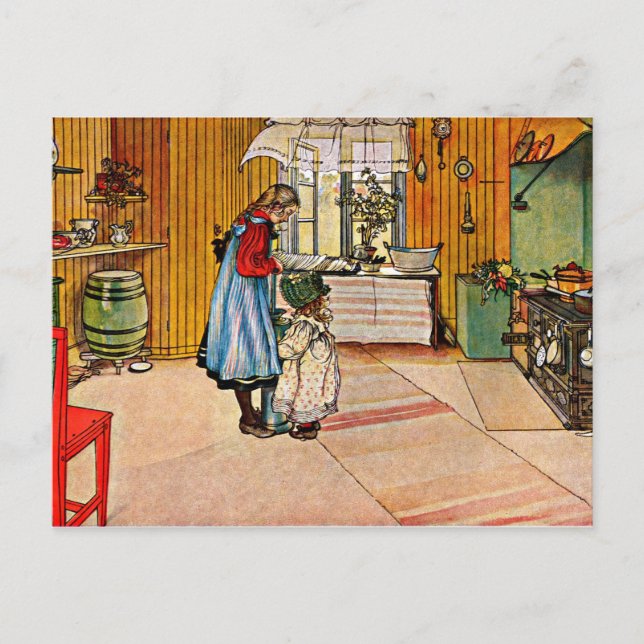 Carl Larsson art: Die Küche Postkarte (Vorderseite)