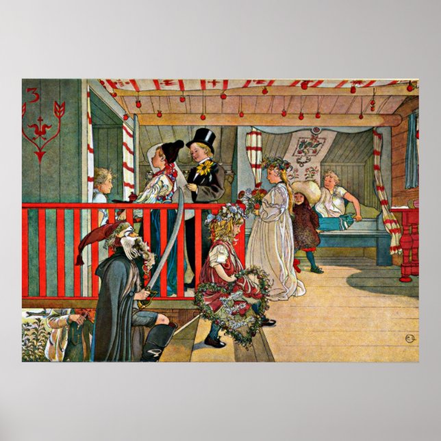 Carl Larsson art: Ein Tag der Feier Poster (Vorne)