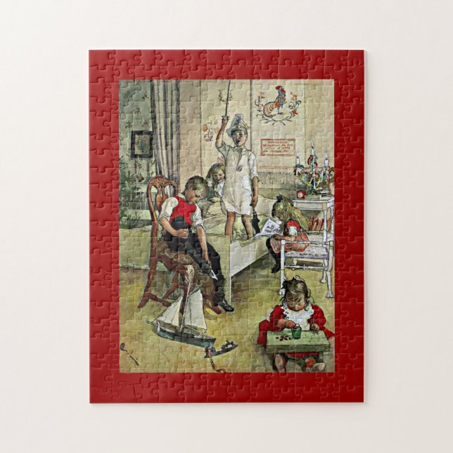 Carl Larsson art: Weihnachten Morgen (Vertikal)