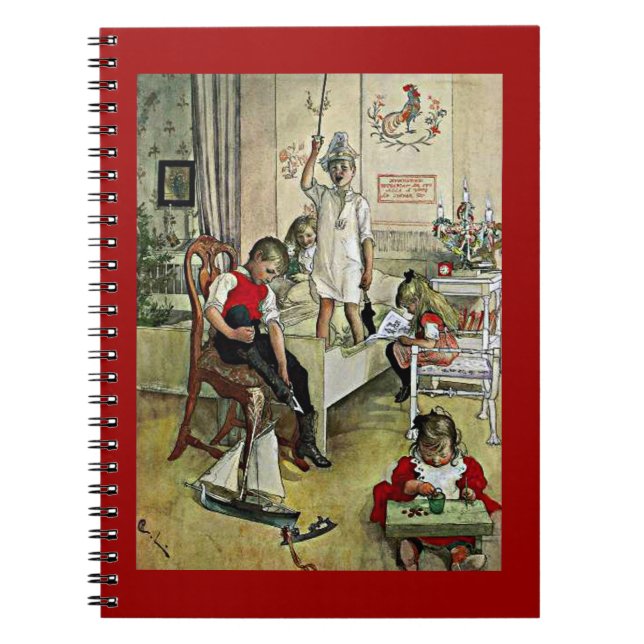 Carl Larsson art: Weihnachten Morgen Notizblock (Vorderseite)