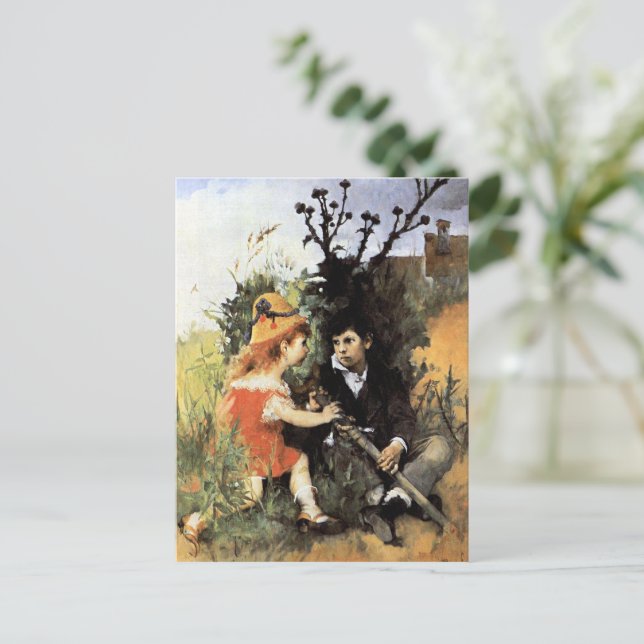 Carl Larsson artwork, Clair Obscur,  Postkarte (Stehend Vorderseite)