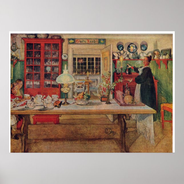 Carl Larsson - Bereit für ein Spiel Poster (Vorne)