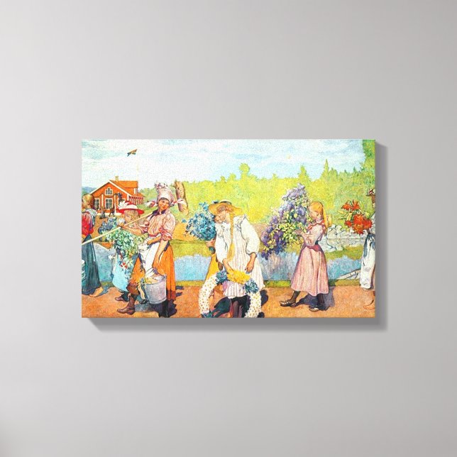 Carl Larsson bläst außerhalb des Sommers Leinwanddruck (Vorderseite)