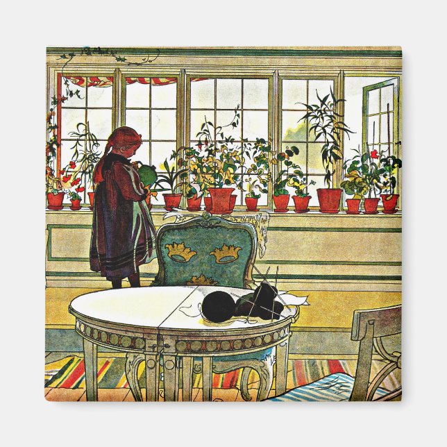 Carl Larsson - Blume auf einem Windows Magnet (Vorne)