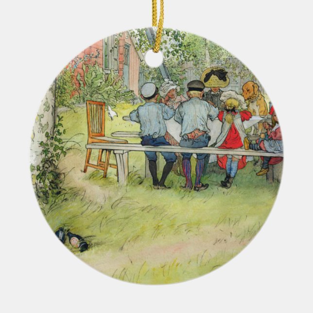Carl Larsson Breakfast Under The Big Birch Keramik Ornament (Vorne)