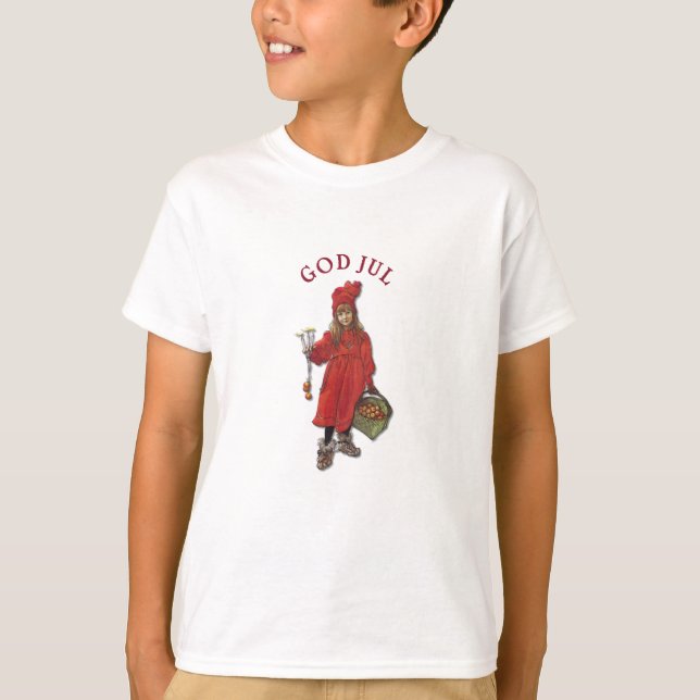 Carl Larsson: Brita wie Iduna sagt Gott Jul T-Shirt (Vorderseite)