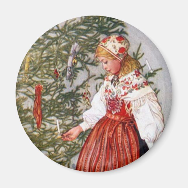 Carl Larsson Christmas Tree Kühlschrankmagnet (Vorne)