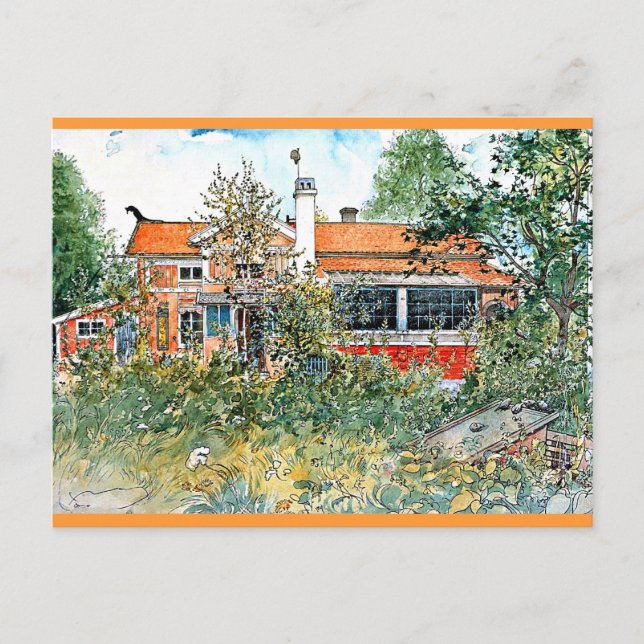 Carl Larsson: Die Hütte, Malerei von Larsson Postkarte (Vorderseite)