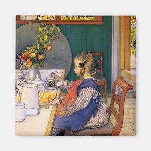 Carl Larsson - ein trauriges Frühstück des Spät Magnet