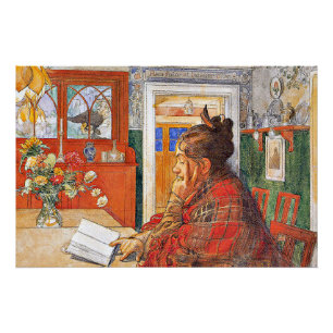Carl Larsson - Karin liest Poster