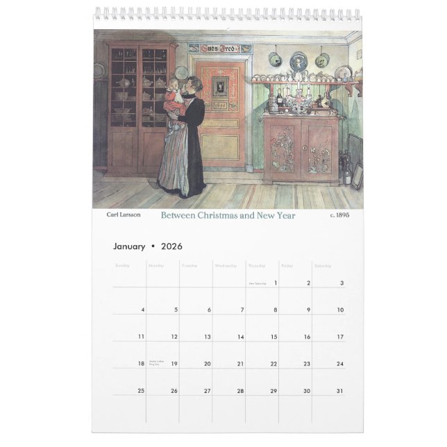 Carl Larssonnahrungsmittel-und Kalender (Jan 2026)