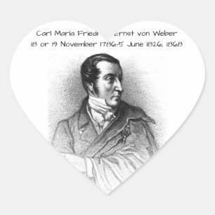 Carl Maria Friedrich Ernst von Weber 1868 Herz-Aufkleber