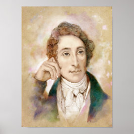 Carl Maria von Weber Portrait im Aquarell Style Poster
