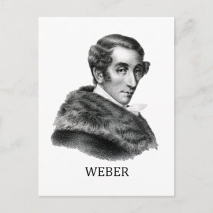 Carl Maria von Weber, schwarz Postkarte