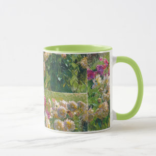 Carl Moll Vintage Blume Grünrosa Dahlias Tasse