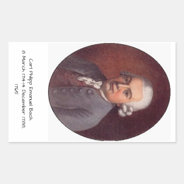 Carl Philipp Emanuel Bach 1765 Rechteckiger Aufkleber (Vorderseite)