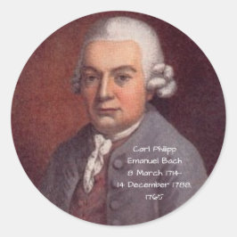 Carl Philipp Emanuel Bach 1765 Runder Aufkleber
