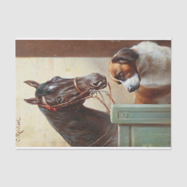 Carl Richert | Pferd und Hund Seidenpapier (Vorderseite)