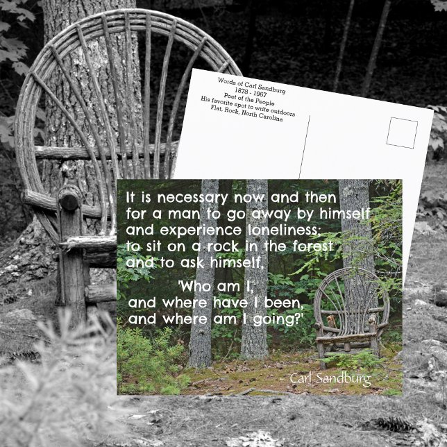 Carl Sandburg Zitat, wer ich bin fotografische Pos Postkarte (Von Creator hochgeladen)
