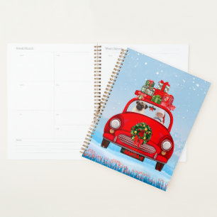 Carlin Chien En Voiture Avec Le Père Noël