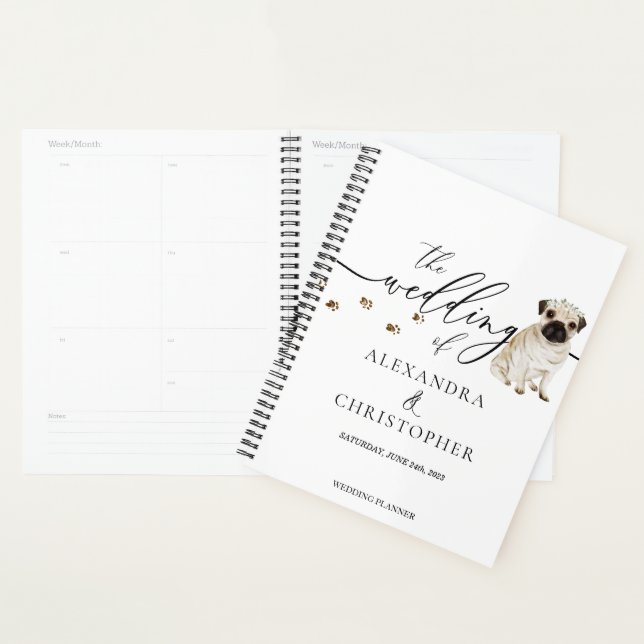 CARLIN chiot Chien Love Mariage (Devant avec enveloppe)