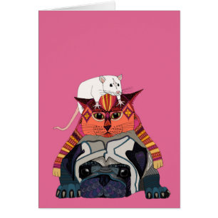 carlin de chat de souris rose