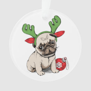 Carlin de chiot de Joyeux Noël
