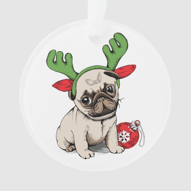 Carlin de chiot de Joyeux Noël (devant)