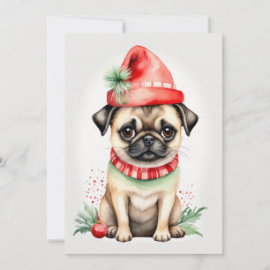 Carlin de Noël avec carte de vacances Casquette ro