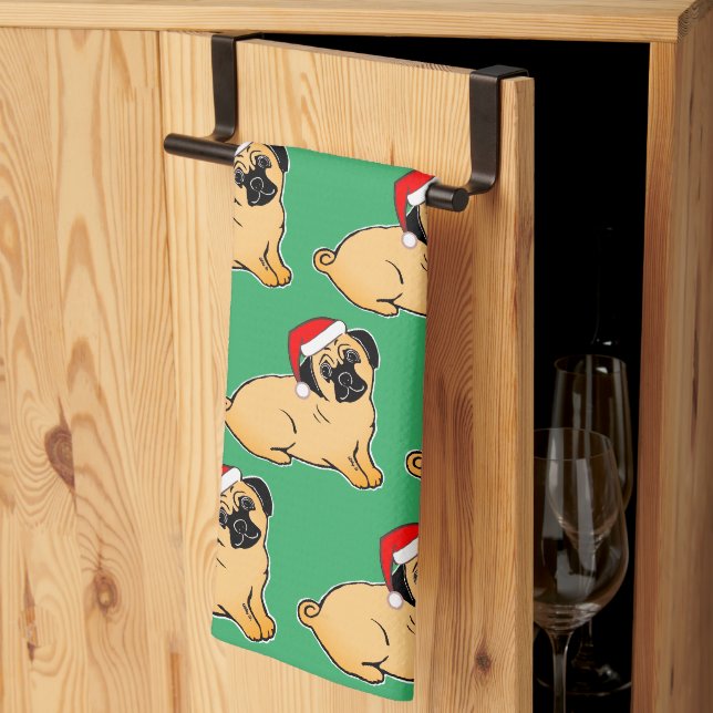 Carlin de Noël Motif serviette de cuisine (Pliage en tiers)