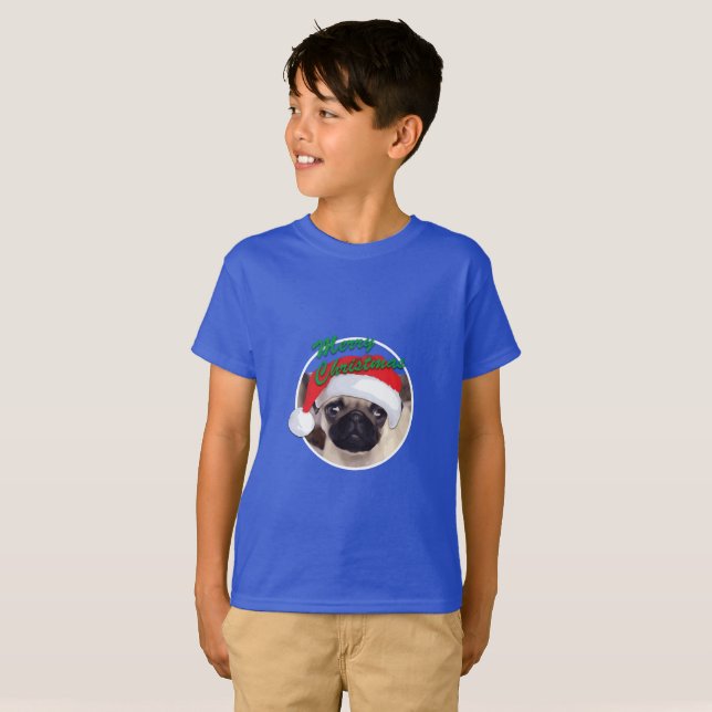 Carlin de Noël - T-shirt de base pour enfants (Devant entier)