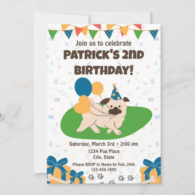 Carlin Invitation d'anniversaire (Devant)