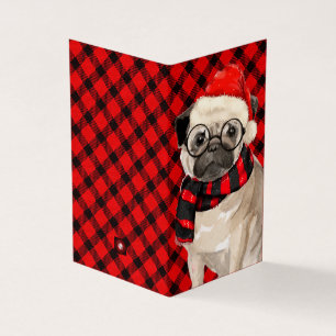 Carlin Noël Chien rouge et noir plaid