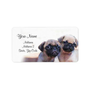 Carlin Puppies Étiquettes de adresse