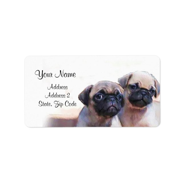Carlin Puppies Étiquettes de adresse (Devant)