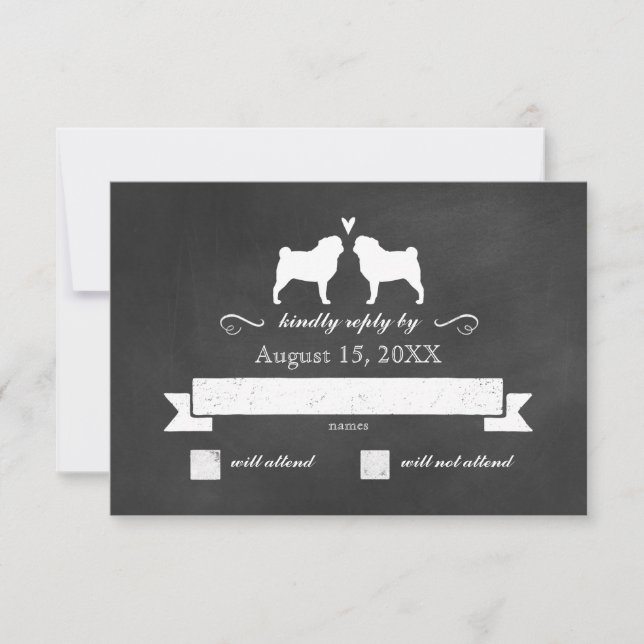 Carlin Silhouettes Mariage RSVP Réponse (Devant)