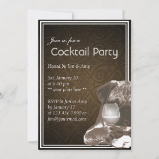 Carlin & Wine Cocktail & Wine Party Invitations